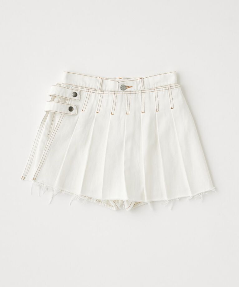 MOUSSY「PLEATS LAYERED ショーツ」|デニム|