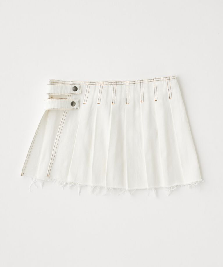 MOUSSY「PLEATS LAYERED ショーツ」|デニム|
