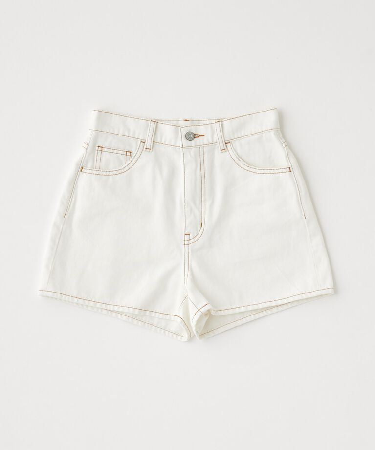MOUSSY「PLEATS LAYERED ショーツ」|デニム|