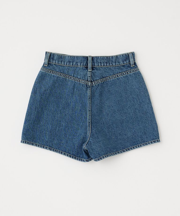 MOUSSY「PLEATS LAYERED ショーツ」|デニム|