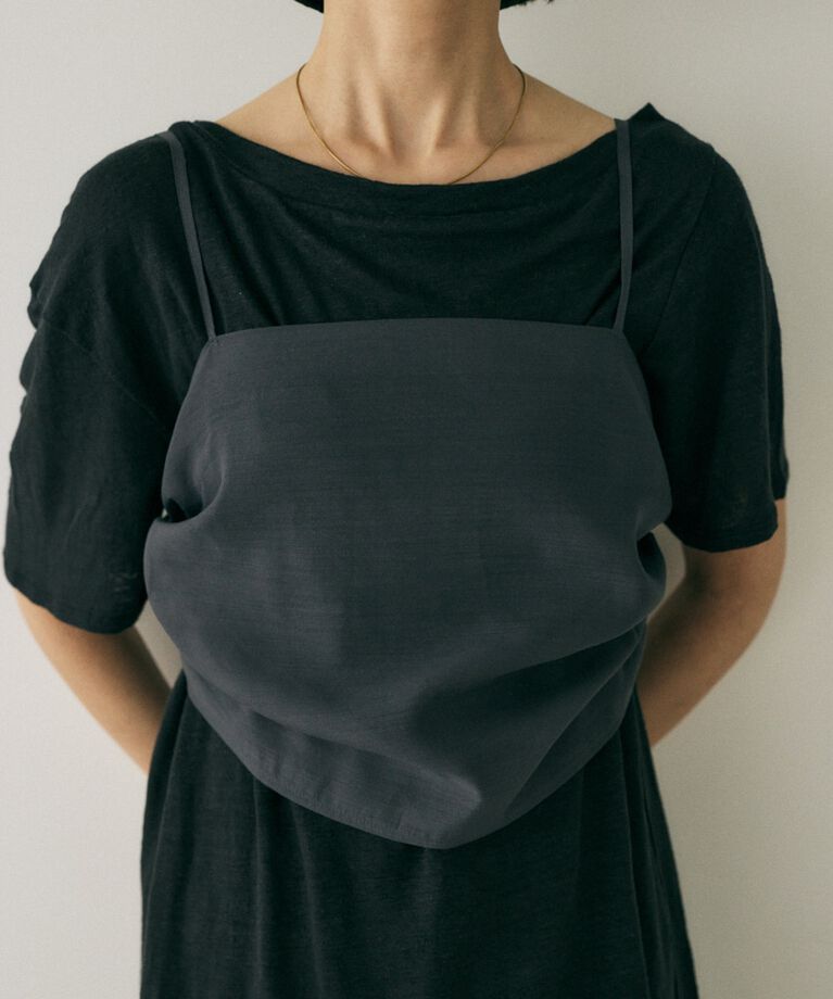 MOUSSY「吸湿､速乾性のある麻のｶｯﾄｿｰと透け感のあるｷｬﾐｿｰﾙの重ね着 」|Tシャツ・カットソー|