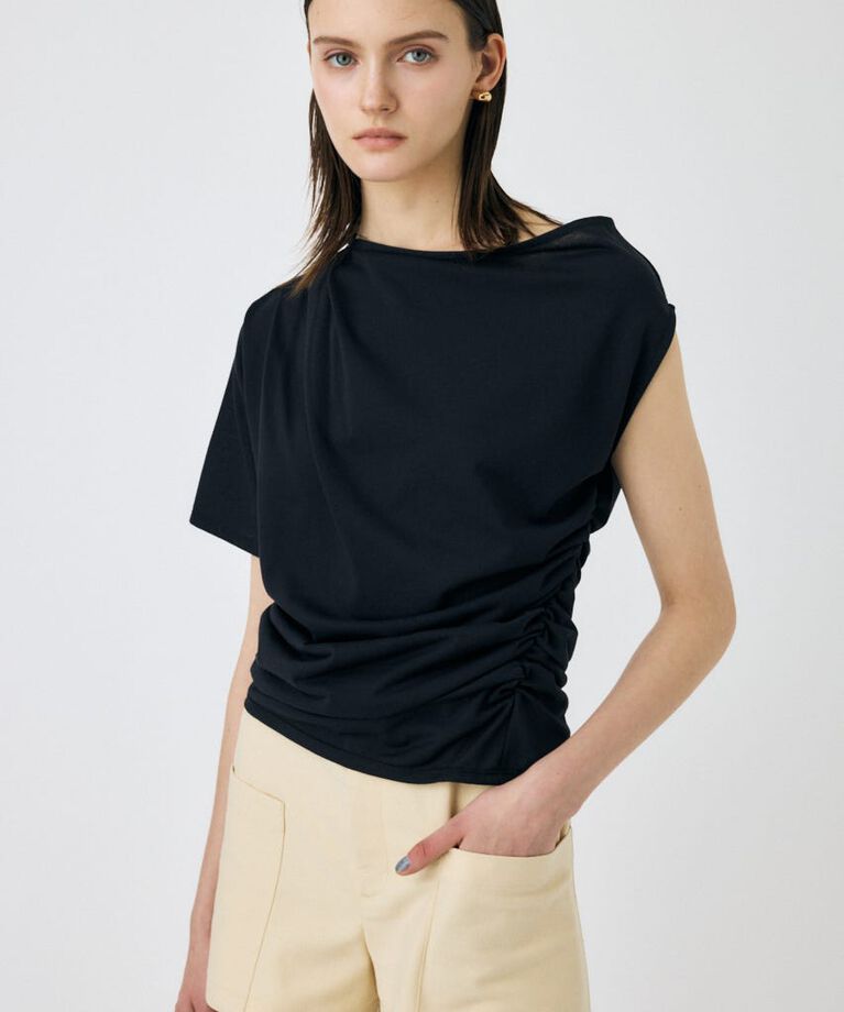 MOUSSY「ONE SHOULDER シアー TEE」|Tシャツ・カットソー|BLK