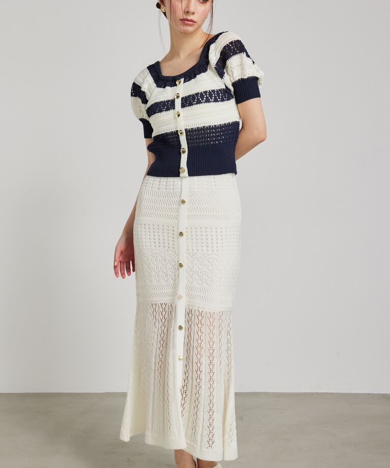 rienda「マルチWAYクロシェSET Knit OP」|ワンピース|