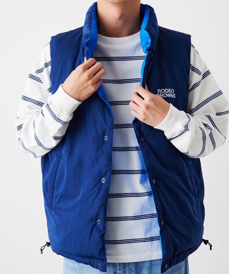 RODEO CROWNS「リバーシブル PUFF VEST」|ダウンベスト・ベスト|