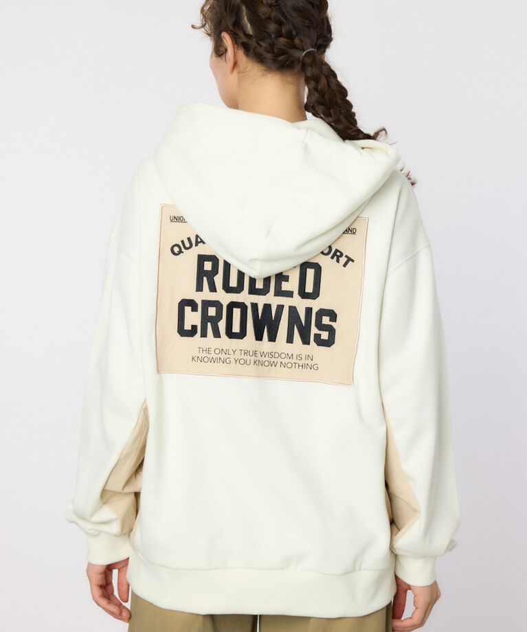 RODEO CROWNS「ナイロンアップリケロゴZIPパーカー」|パーカー|