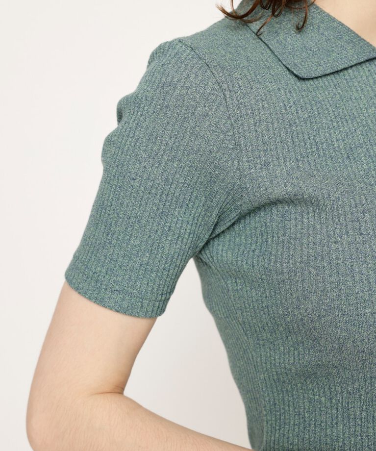 SLY「FRONT ZIP CUT RIB トップス」|Tシャツ・カットソー|