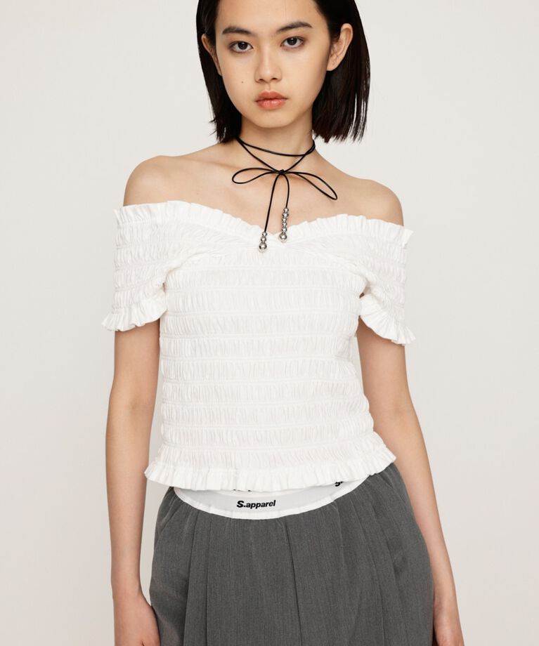 SLY「2WAY SHIRRING BUSTIER トップス」|タンクトップ|