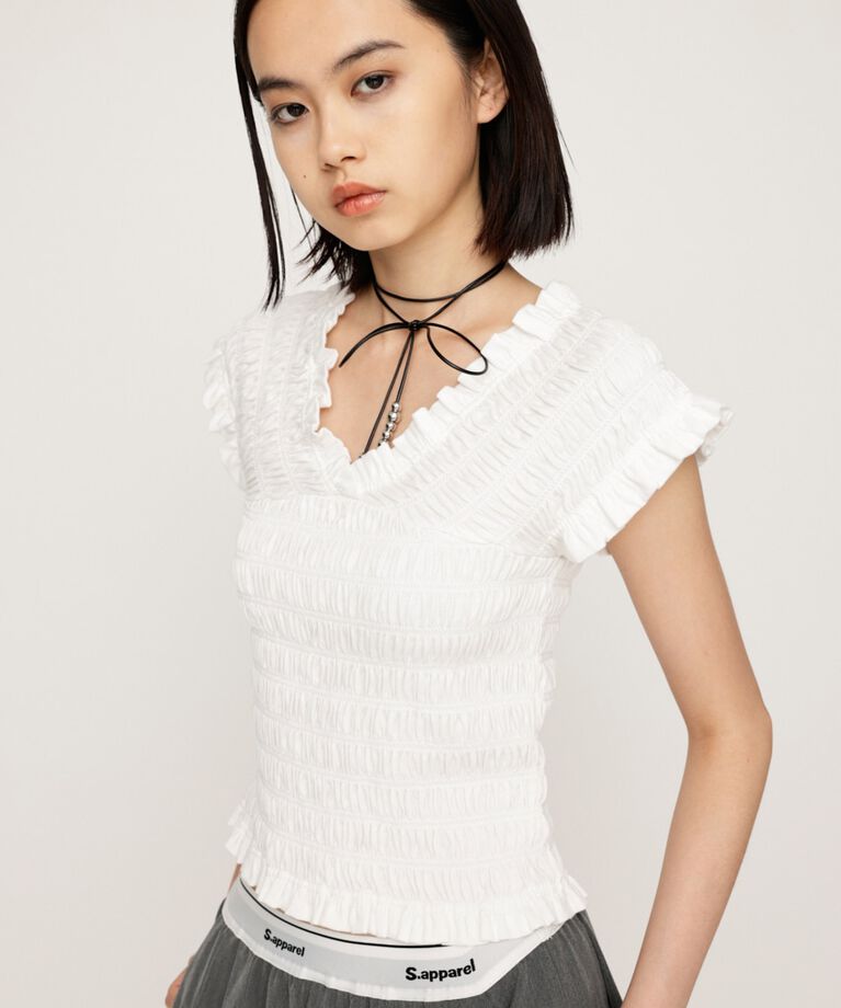 SLY「2WAY SHIRRING BUSTIER トップス」|タンクトップ|