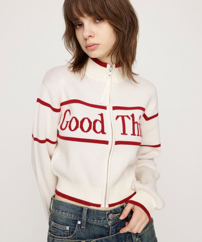 SLY「LINE LOGO ZIP カーディガン」|カーディガン|