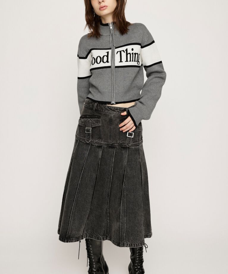 SLY「LINE LOGO ZIP カーディガン」|カーディガン|