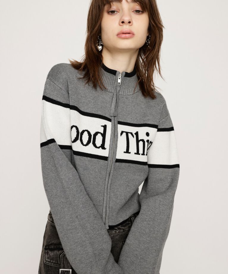 SLY「LINE LOGO ZIP カーディガン」|カーディガン|