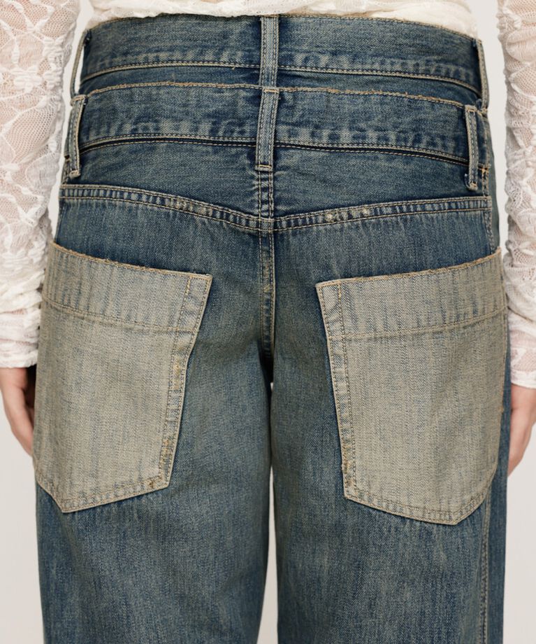 SLY「DOUBLE BELT WIDE FLARE PT-C」|デニム|