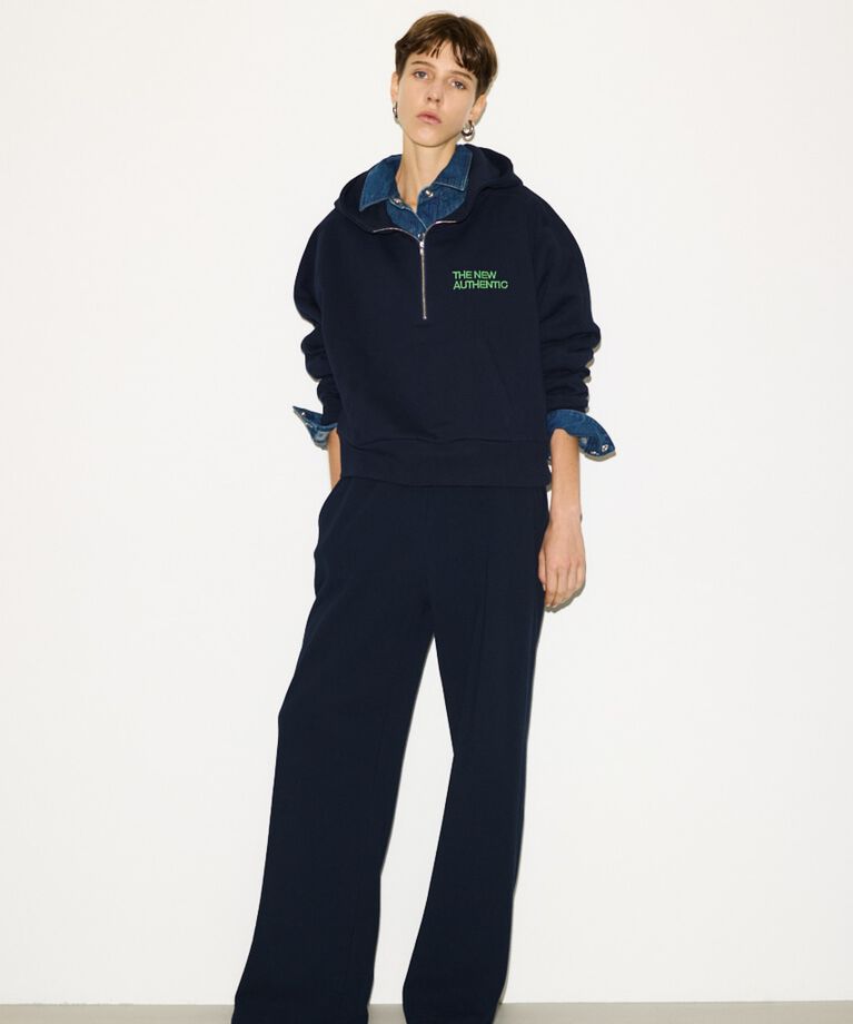 SLY「HALF ZIP COTTON SW HOODIE」|パーカー|