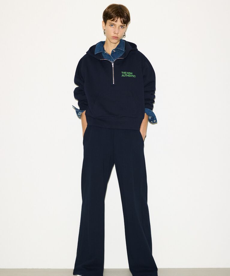 SLY「HALF ZIP COTTON SW HOODIE」|パーカー|
