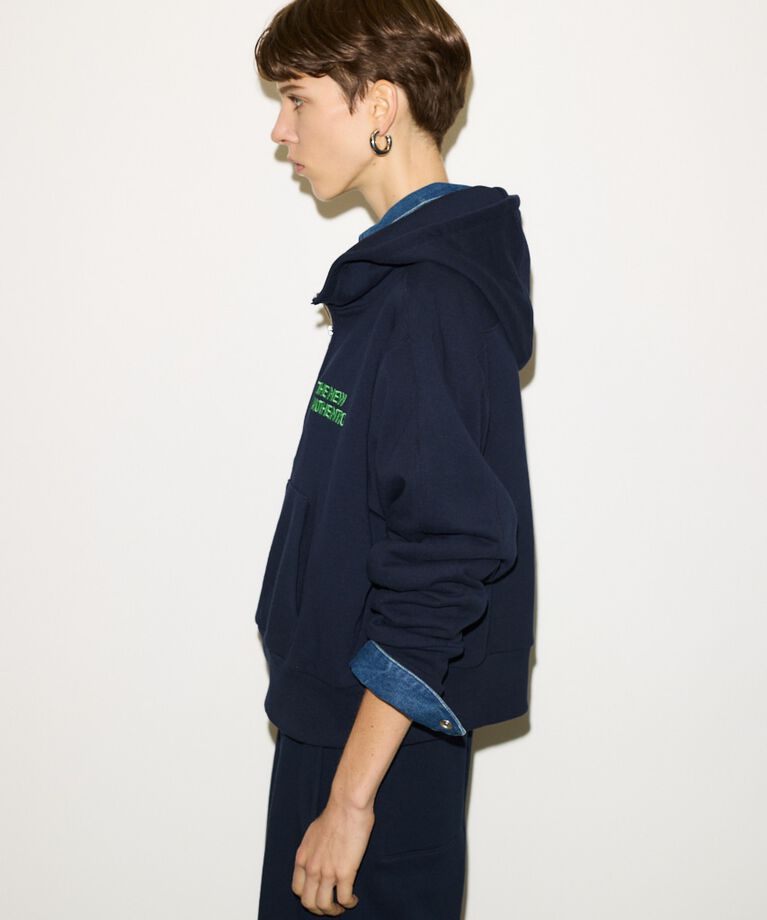 SLY「HALF ZIP COTTON SW HOODIE」|パーカー|
