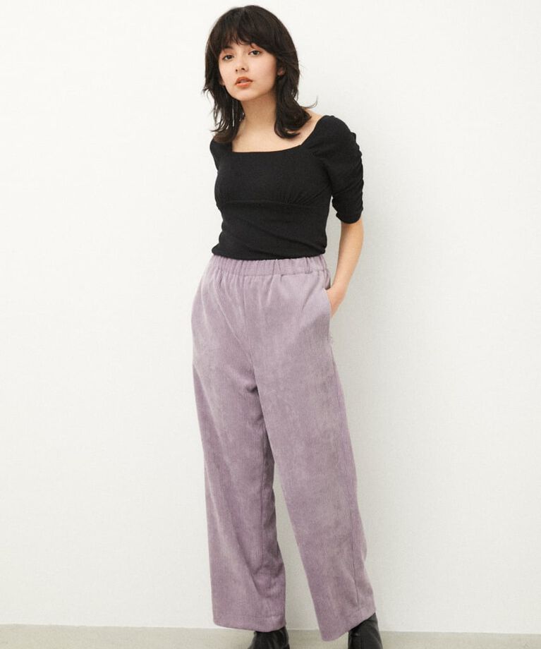 LAGUA GEM「CORDUROY ELASTIC WAIST PT」|その他|L/PUR1