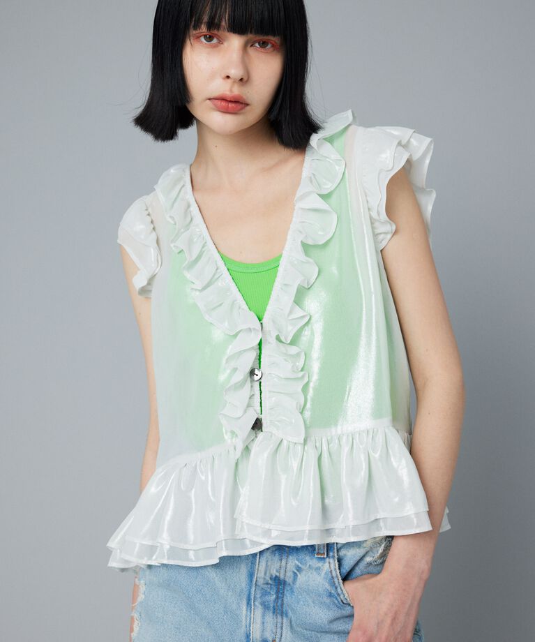 HeRIN.CYE「Many frill tops」|シャツ・ブラウス|WHT