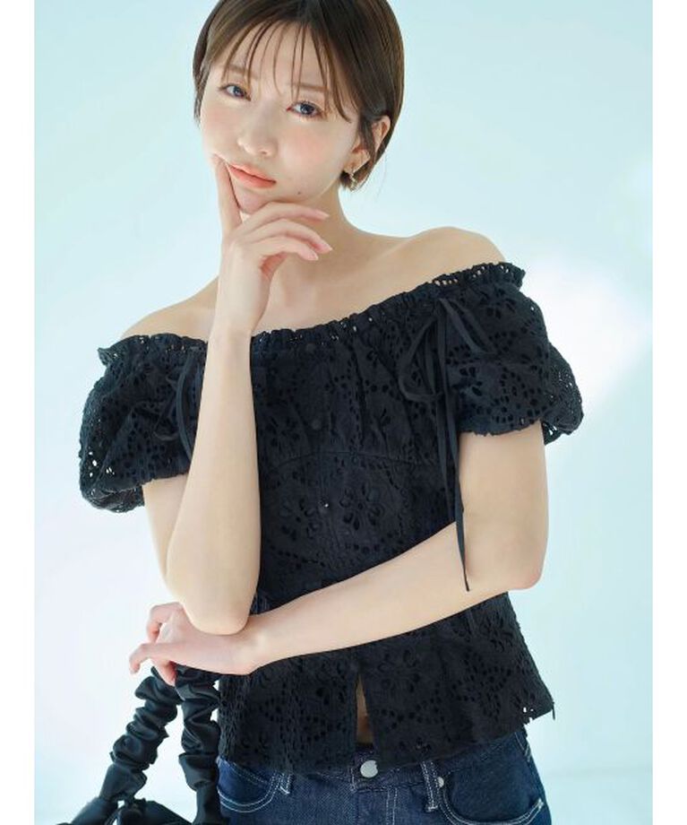 dazzlin「2WAYバルーンスリーブコットンレースブラウス」|シャツ・ブラウス|