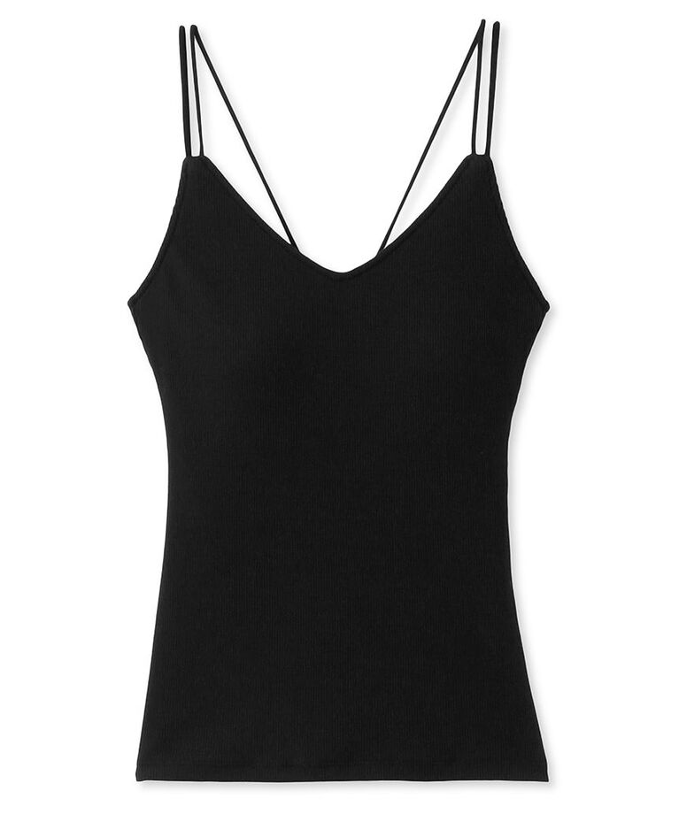 emmi atelier「【emmi atelier】カップ付きリブキャミソール」|キャミソール|BLK