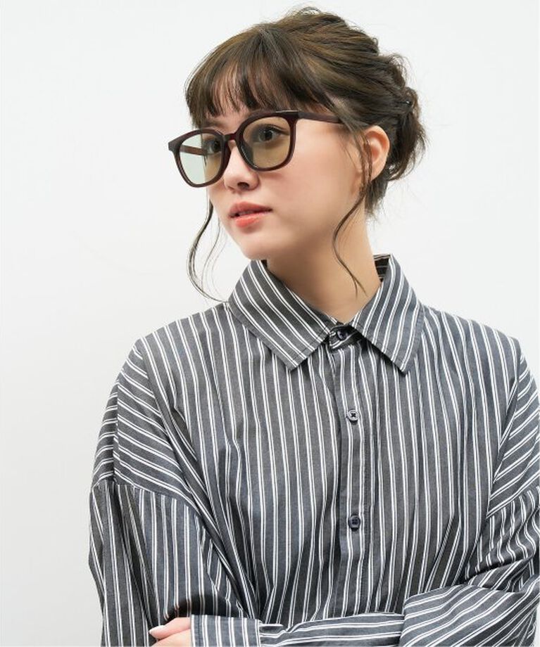  「【WEB限定】ウェリントン型 サングラス | 軽量 カラーレンズ トレンド 紫外線対策 UVカット 大きめサイズ」|サングラス|