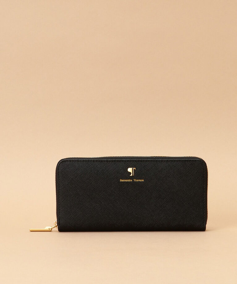 Samantha Thavasa「Pomme d'espoir ポムディスポワール バイカラーラウンドジップ長財布」|財布|ブラック