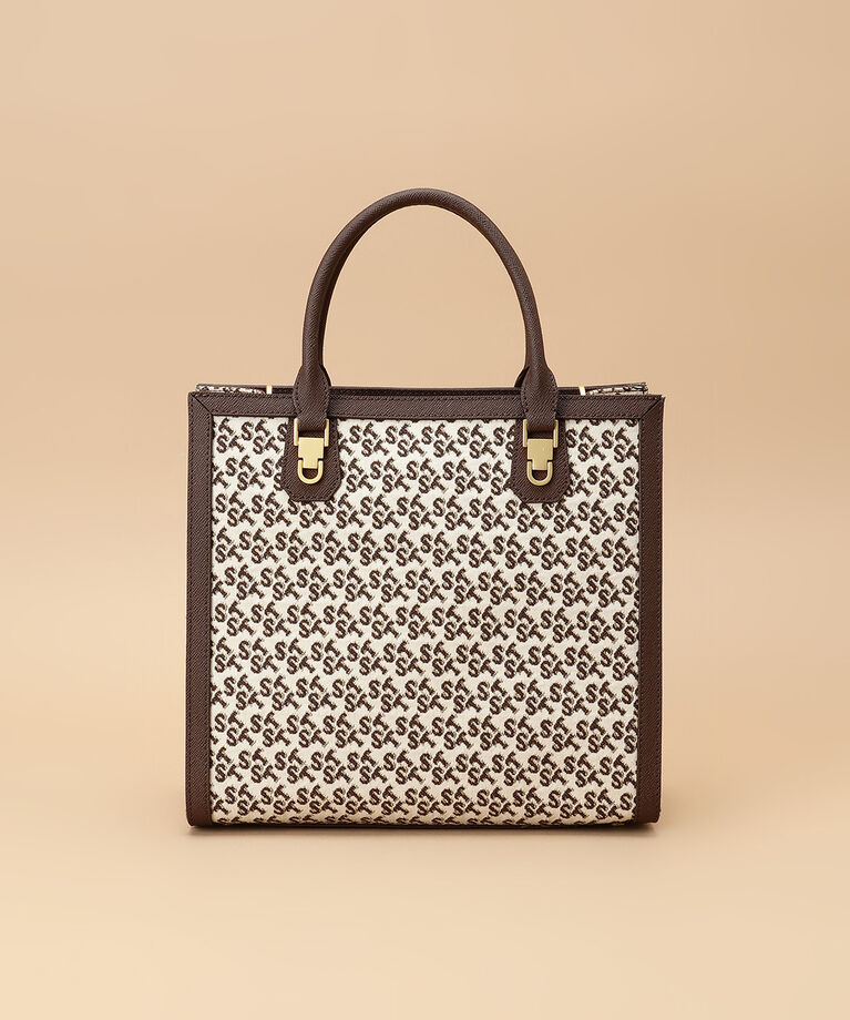 Samantha Thavasa「ST Jacquard シルエット スクエアトートバッグ」|トートバッグ|