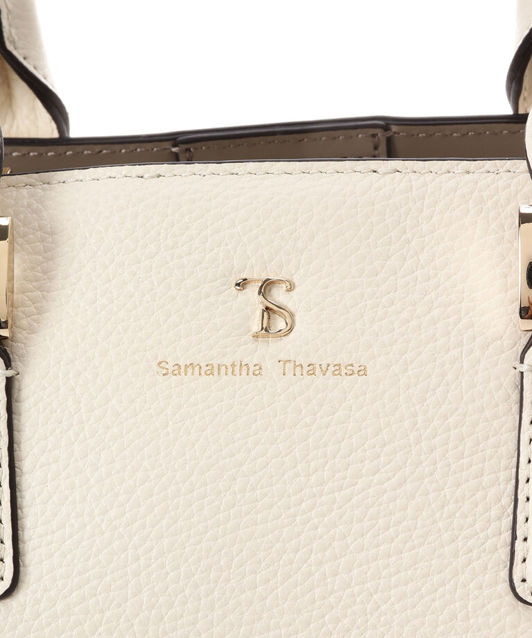 Samantha Thavasa「バイカラーレザー ハンドルバッグ」|ハンドバッグ|