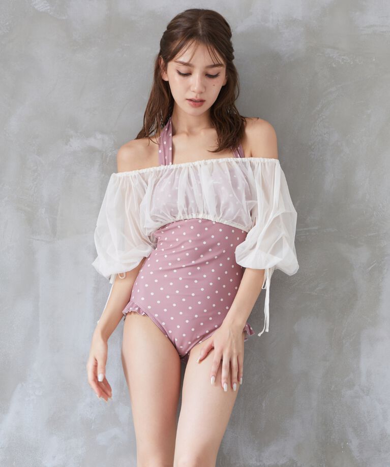 PEAK&PINE「レトロドット柄ワンピース水着」|コンビネゾン|