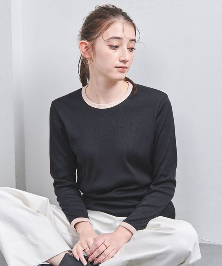 UNITED ARROWS「リブ バイカラー パイピング カットソー」|Tシャツ・カットソー|