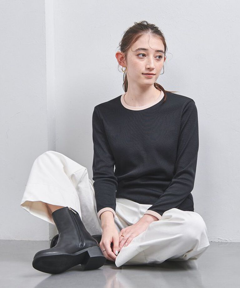 UNITED ARROWS「リブ バイカラー パイピング カットソー」|Tシャツ・カットソー|