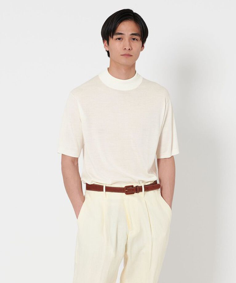 UNITED ARROWS「ウール ハイゲージ モックネック ニット」|ニット・セーター|OFF WHITE