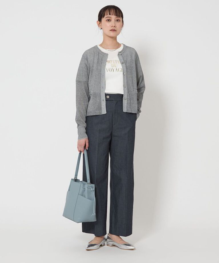 UNITED ARROWS green label relaxing「グロッシーラメ クルーネック ニット カーディガン -ウォッシャブル-」|カーディガン|