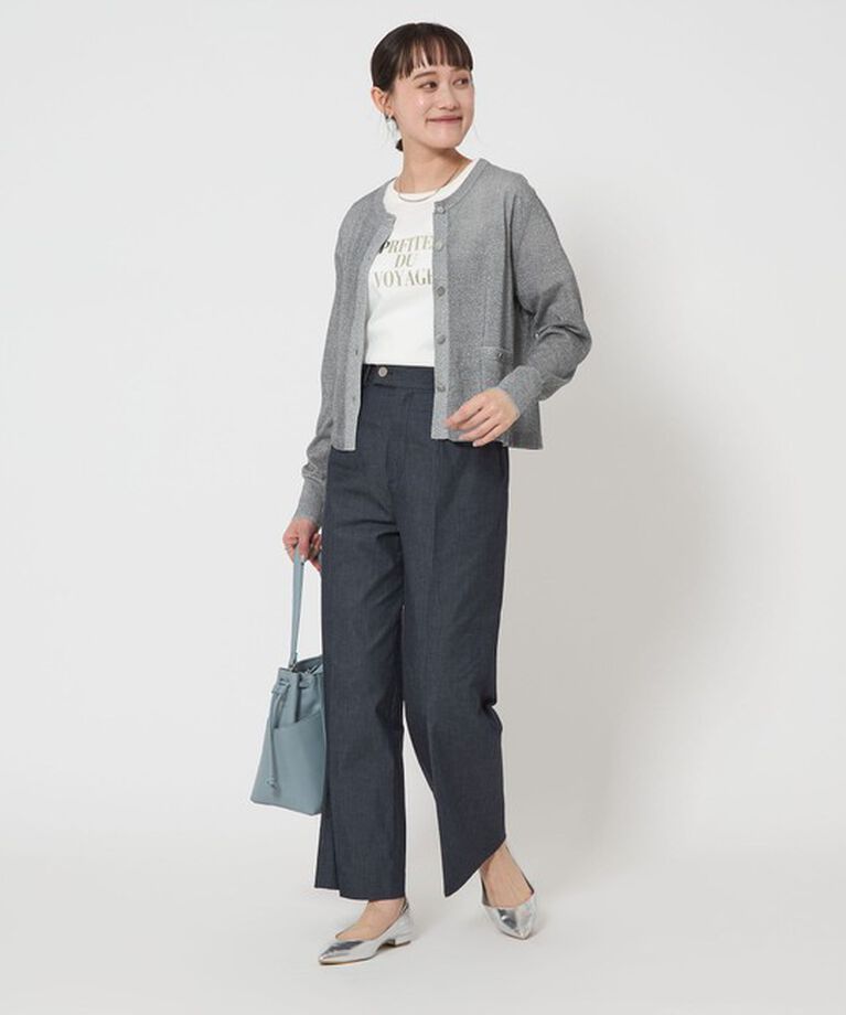 UNITED ARROWS green label relaxing「グロッシーラメ クルーネック ニット カーディガン -ウォッシャブル-」|カーディガン|