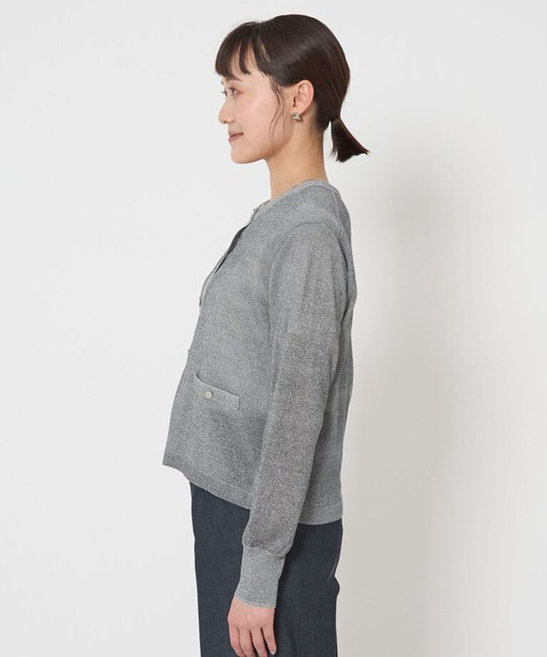 UNITED ARROWS green label relaxing「グロッシーラメ クルーネック ニット カーディガン -ウォッシャブル-」|カーディガン|