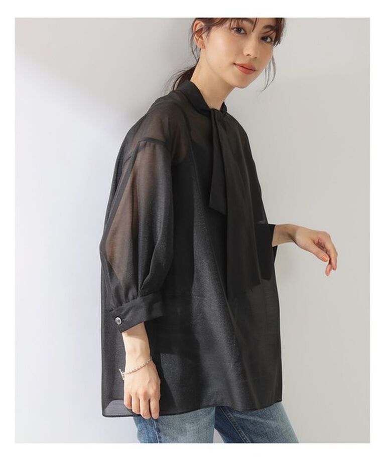 Demi-Luxe BEAMS 「Demi-Luxe BEAMS / オーガンジー リボンタイ ブラウス」|シャツ・ブラウス|