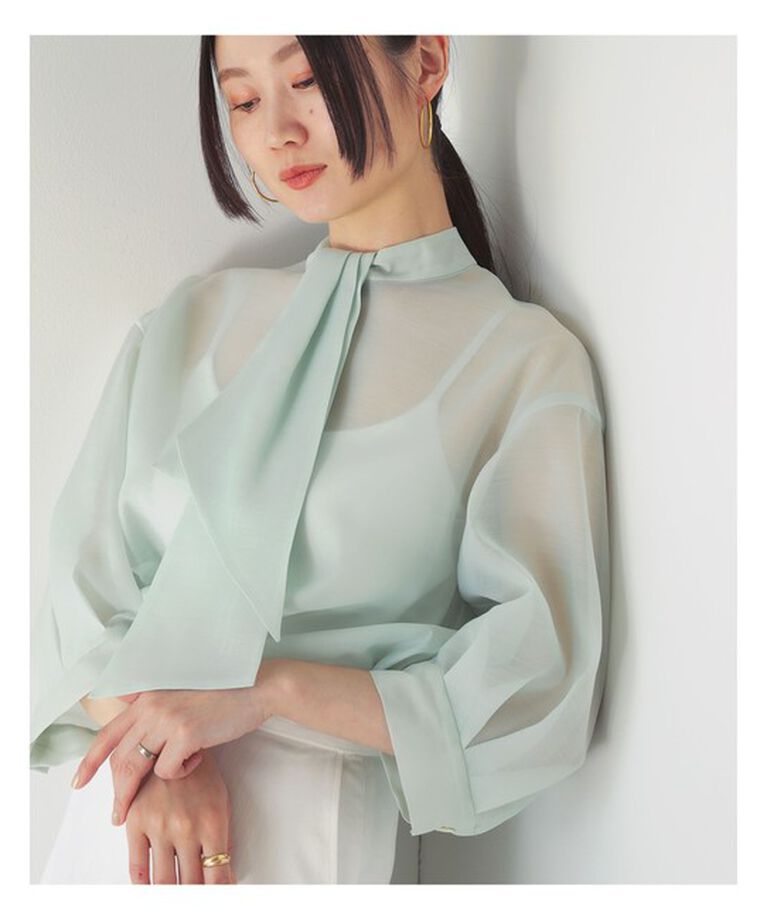 Demi-Luxe BEAMS 「Demi-Luxe BEAMS / オーガンジー リボンタイ ブラウス」|シャツ・ブラウス|