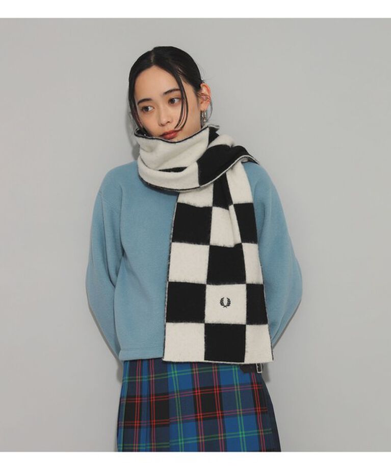 Ray BEAMS 「FRED PERRY / Chequerboard Lambswool Scarf」|ストール|
