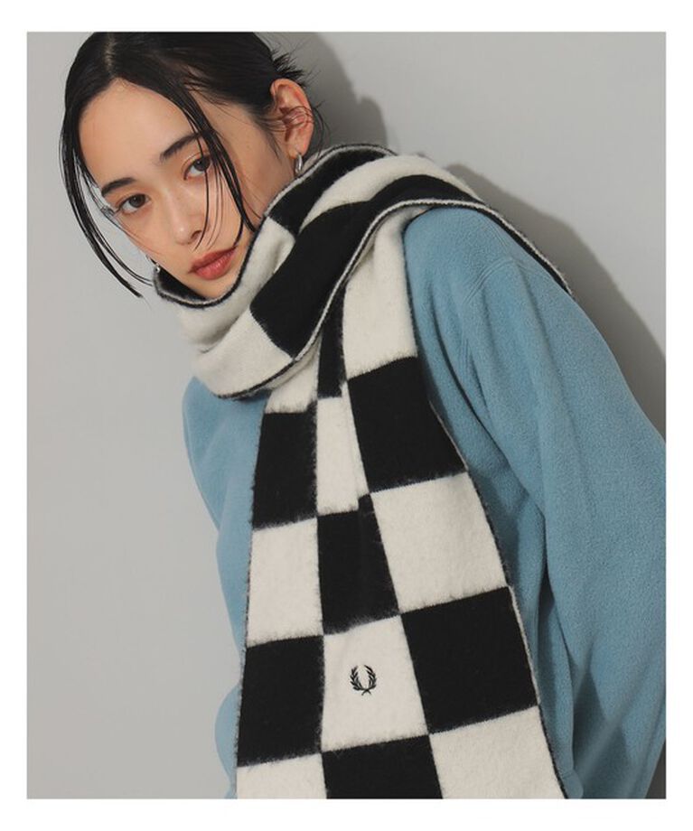 Ray BEAMS 「FRED PERRY / Chequerboard Lambswool Scarf」|ストール|