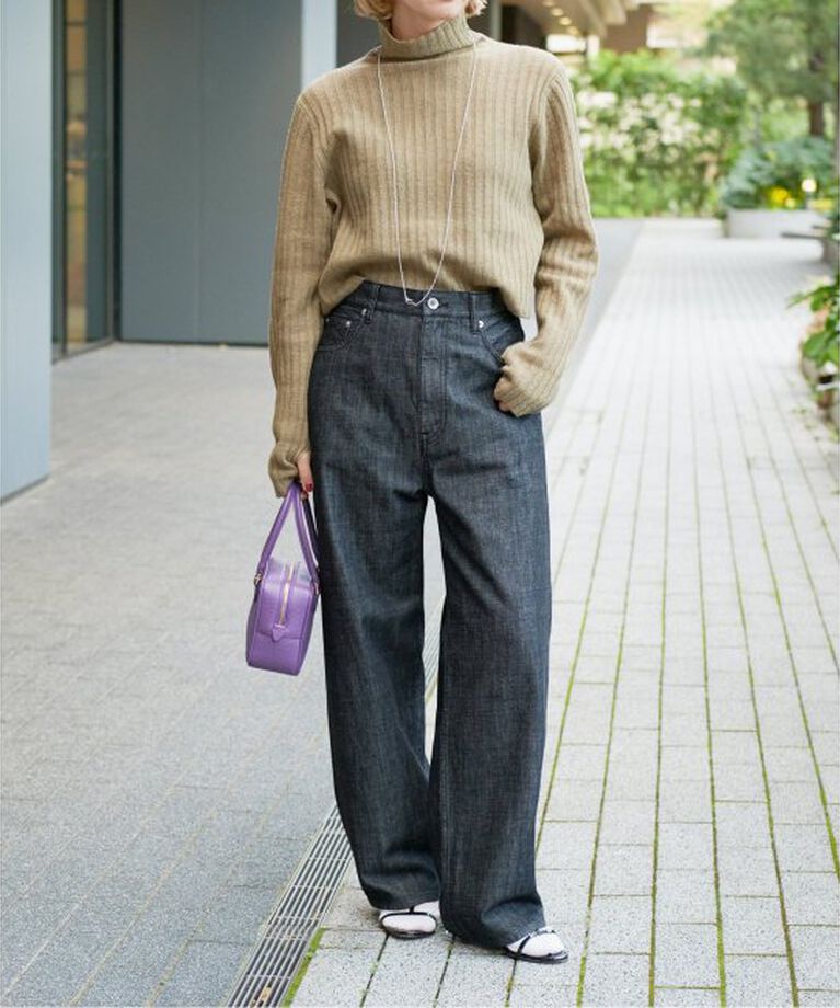 IENA LA BOUCLE「IENA LA BOUCLE ストレートカラーデニムパンツ」|デニム|