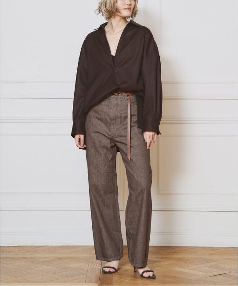 IENA LA BOUCLE「IENA LA BOUCLE ストレートカラーデニムパンツ」|デニム|