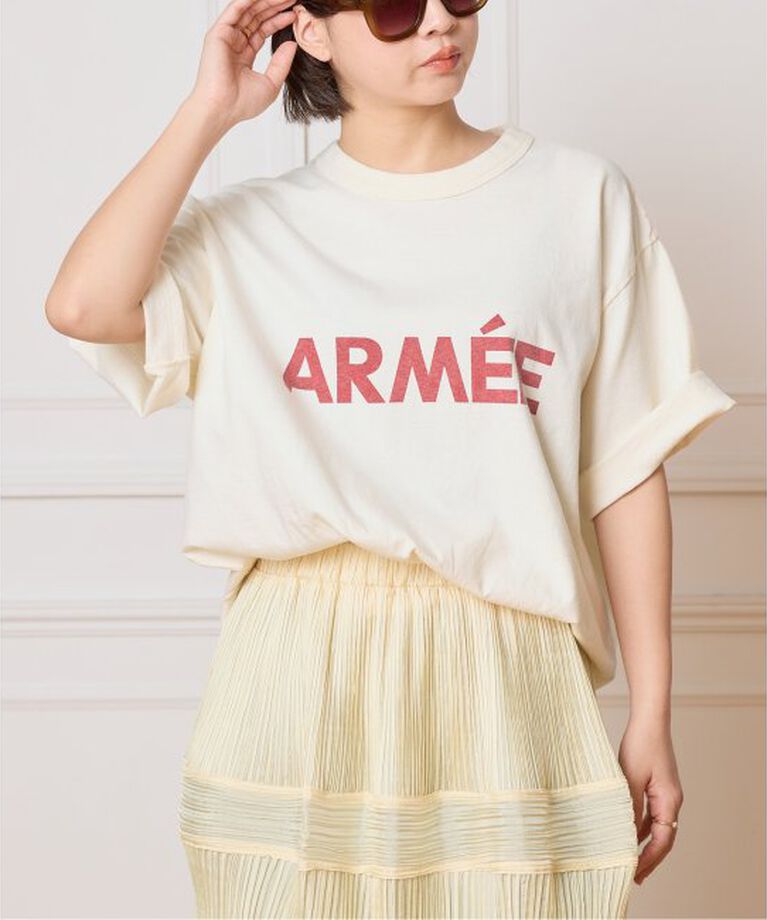 IENA LA BOUCLE「blurhms ROOTSTOCK/ブラームス ルーツストック PRINT Tシャツ BROOTS25S36D」|Tシャツ・カットソー|ナチュラル