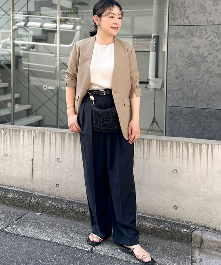NOLLEY'S「ウォッシャブルハイスペックトロピカルウール2タックワイドパンツ」|その他|