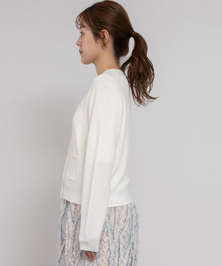 NOLLEY'S「《手洗い可能》ESPOIR 16G片畦クルーネックカーディガン」|カーディガン|