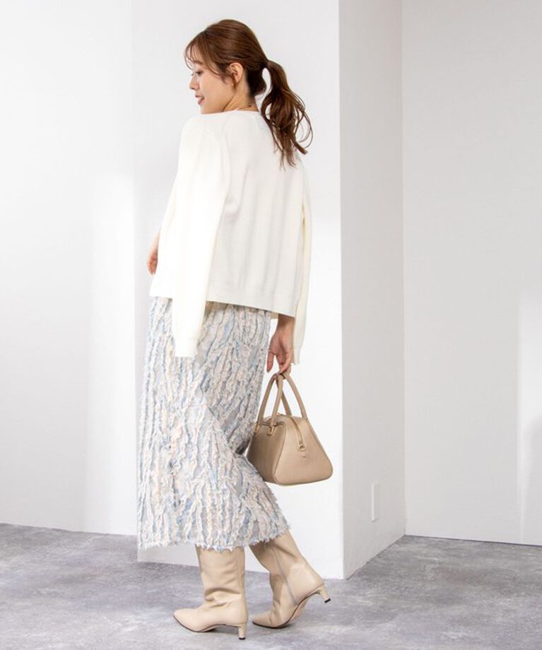 NOLLEY'S「《手洗い可能》ESPOIR 16G片畦クルーネックカーディガン」|カーディガン|