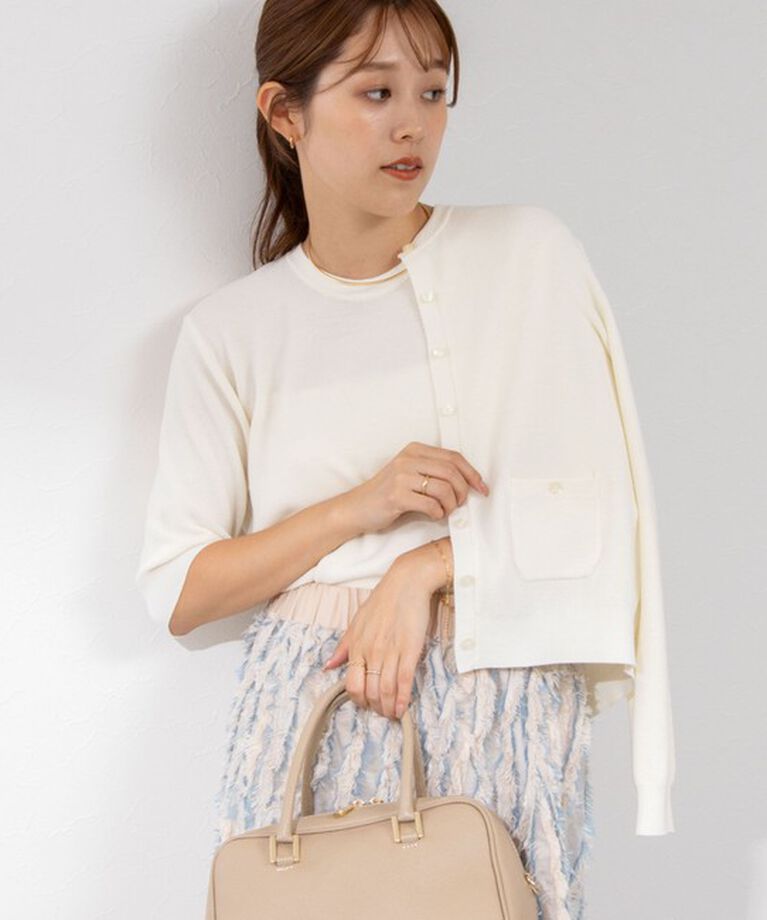 NOLLEY'S「《手洗い可能》ESPOIR 16G片畦クルーネックカーディガン」|カーディガン|