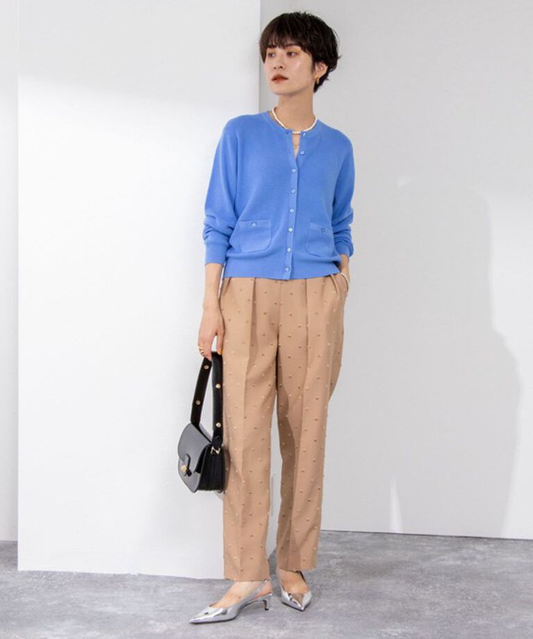 NOLLEY'S「《手洗い可能》ESPOIR 16G片畦クルーネックカーディガン」|カーディガン|
