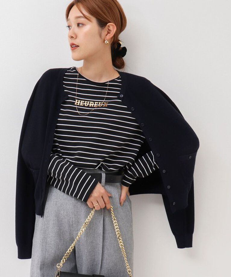 NOLLEY'S「《手洗い可能》ESPOIR 16G片畦クルーネックカーディガン」|カーディガン|