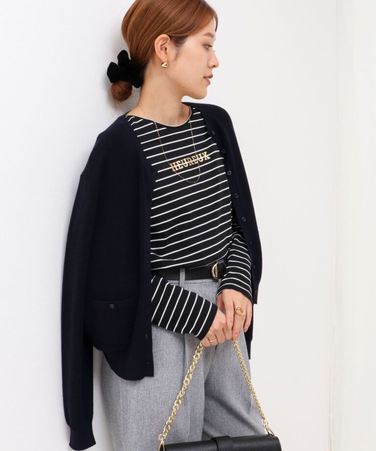 NOLLEY'S「《手洗い可能》ESPOIR 16G片畦クルーネックカーディガン」|カーディガン|