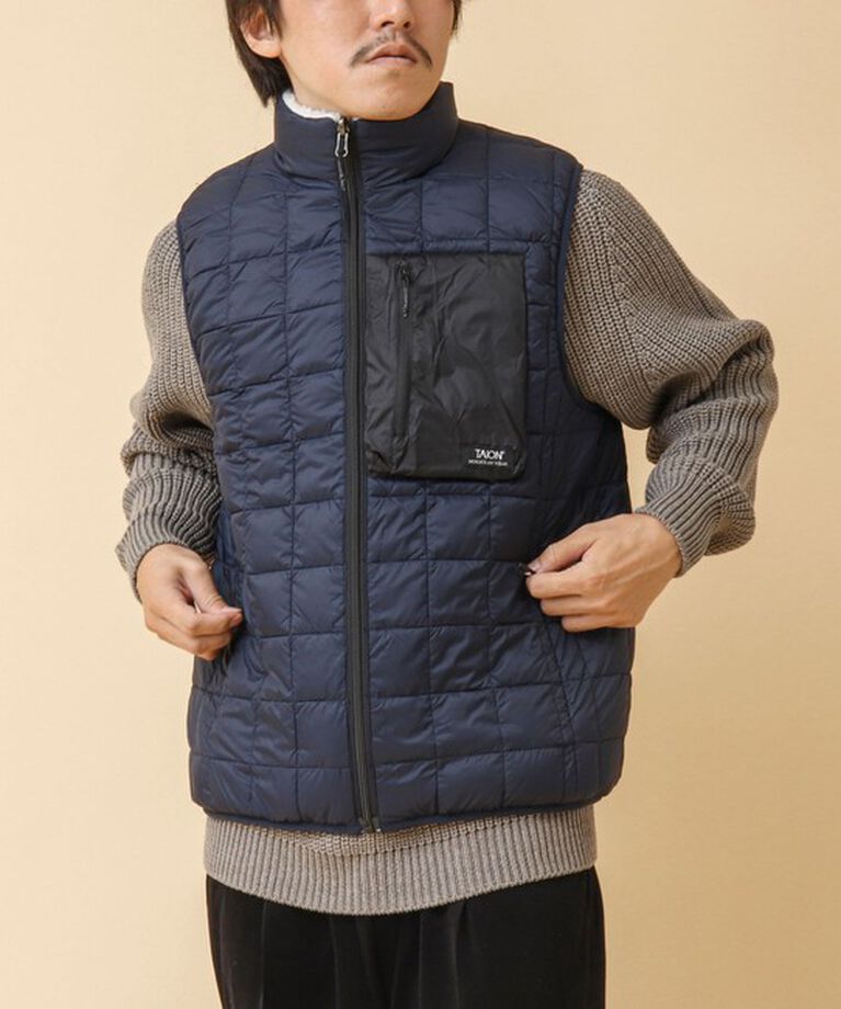 NOLLEY'S goodman「【TAION/タイオン】《配色別注》リバーシブル ボア×ダウンベスト 24AW」|ダウンベスト・ベスト|
