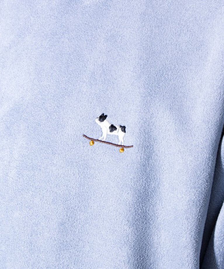 GLOSTER「【GLOSTER/グロスター】フレンチブルドッグ刺繍 スエードダンボール プルオーバースウェット」|スウェット・ジャージ|